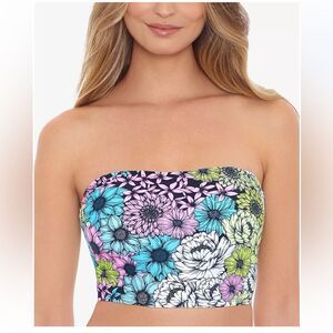 NWT Macy's Salt + Cove Juniors' Blossomed Printed Tube Bikini Top